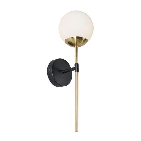 Forum Spa Arles 1LT G9 Bathroom Wall Light IP44 Black & Satin Brass | SPA-39777-BLK