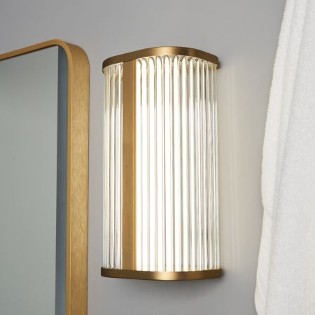 Forum Spa Nayru SPA-44380-SBRS 8w LED Wall Light CCT 3/4k IP44 Satin Brass