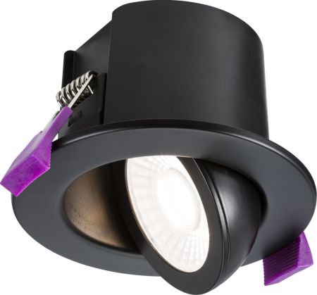 Knightsbridge SpektroLED Evo Tilt Fire Rated IP65 CCT LED Downlight Matt Black | SPKEVTMB