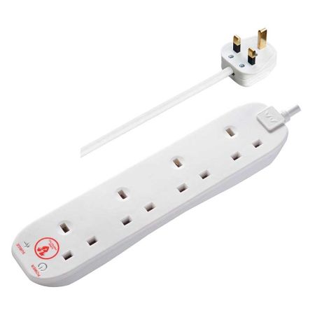 Masterplug 4 Socket 13A Surge Protected 2m Extension Lead | SRG4210N