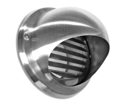 Verplas 100mm Stainless Steel Bull Nose Outlet with Fixed Louvres | SS100