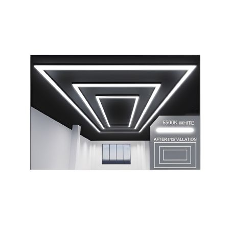 Ener-J T316 750W Designer Car Showroom Ceiling Lights with 2 Inner Frame and Border