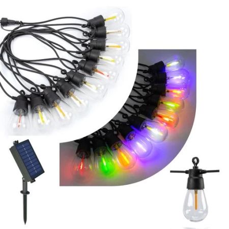 Ener-J Solar Powered RGB Colour Changing 10m Festoon String Lights | T474