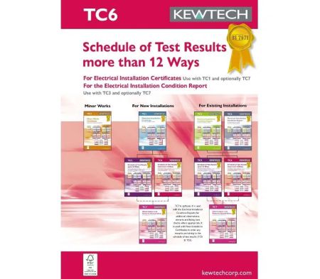 Kewtech Schedule of Test Results up to 36 Ways or More (18th Edition Amendment 2) | TC6