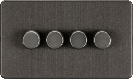 Knightsbridge Screwless Smoked Bronze 4g 2-way 5-150w Led Dimmer | SF2194SB
