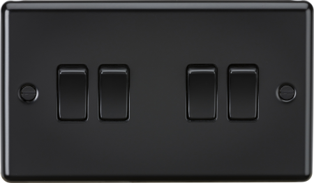 Knightsbridge 10AX 4G 2-Way Light Switch Matt Black | CL41MBB
