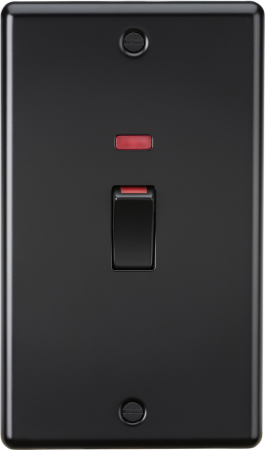Knightsbridge 45A DP Cooker Switch With Neon (2g Size) Matt Black | CL82MNMBB