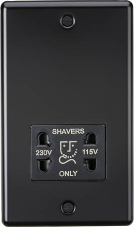 Knightsbridge 115-230v Dual Voltage Shaver Socket Matt Black | CL89MB