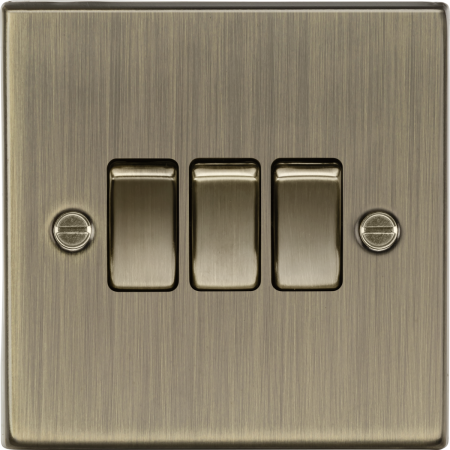 Knightsbridge 10AX 3g 2-way Plate Switch Antique Brass | CS4AB