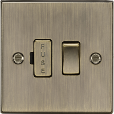 Knightsbridge 13A Switched Fused Spur Unit Antique Brass | CS63AB