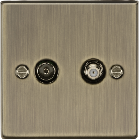 Knightsbridge TV & Satellite TV Outlet (Isolated) Antique Brass | CS014AB