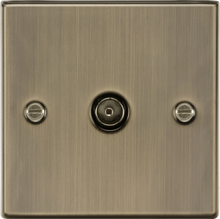 Knightsbridge TV Outlet (Non-Isolated) Antique Brass | CS010AB