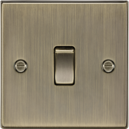 Knightsbridge 20A 1G Double Pole Switch Antique Brass | CS834AB
