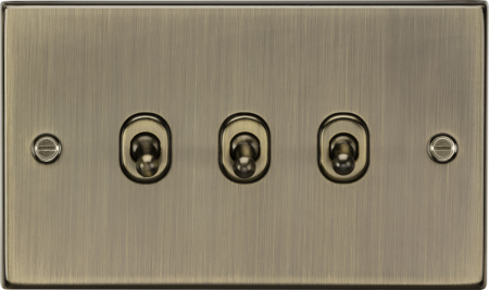 Knightsbridge 10ax 3g 2-way Toggle Switch Antique Brass | CSTOG3AB