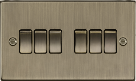 Knightsbridge 10ax 6g 2-way Plate Switch Antique Brass | CS42AB