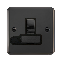 Click Deco Plus Black Nickel Switched Fused Spur with Flex Outlet DPBN551BK