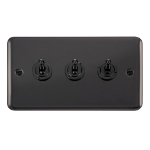Click Deco Plus Black Nickel 3 Gang 2 Way Toggle Switch DPBN423