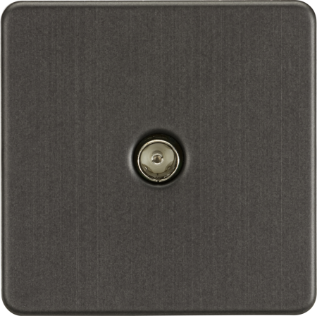 Knightsbridge Screwless Smoked Bronze Tv Outlet Non-isolated Sf0100sb