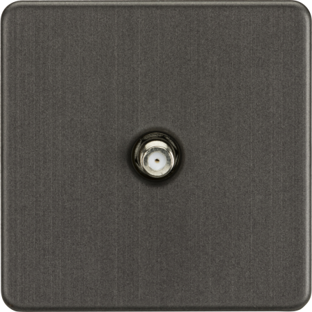Knightsbridge Screwless Smoked Bronze Sat Tv Outlet Non-isolated Sf0150sb