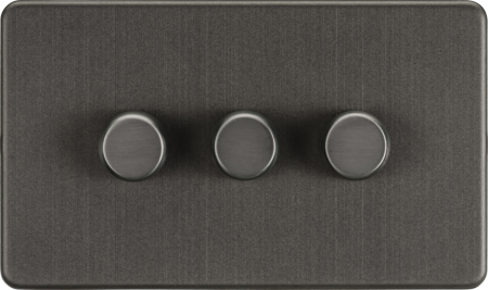 Knightsbridge Screwless SF2193SB Smoked Bronze 3g 2-way 5-150w Led Dimmer