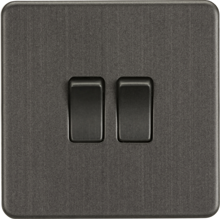 Knightsbridge Screwless Smoked Bronze 10ax 2g 2-way Switch Sf3000sb