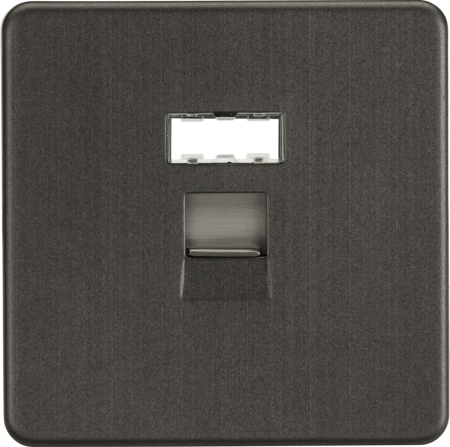 Knightsbridge Screwless Smoked Bronze Rj45 Network Outlet Sfrj45sb