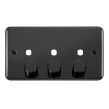 Click Deco Plus Black Nickel 3 Gang Empty Dimmer Plate & Knobs DPBN153PL