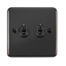 Click Deco Plus Black Nickel 2 Gang 2 Way Toggle Switch DPBN422