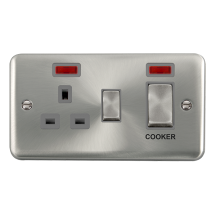 Click Deco Plus Satin Chrome 45A DP Switch Neon DPSC505GY