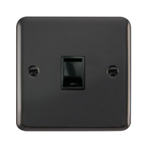Click Deco Plus Black Nickel Single RJ11 Telephone Socket DPBN115BK