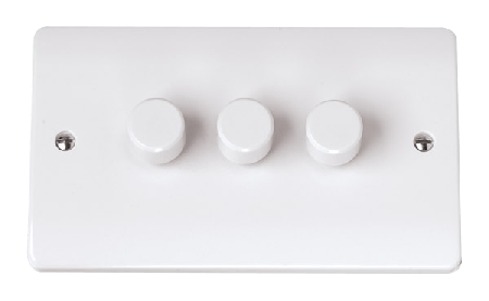 Click Curva CCA143 3 Gang 2 Way 250W Inductive Dimmer Switch