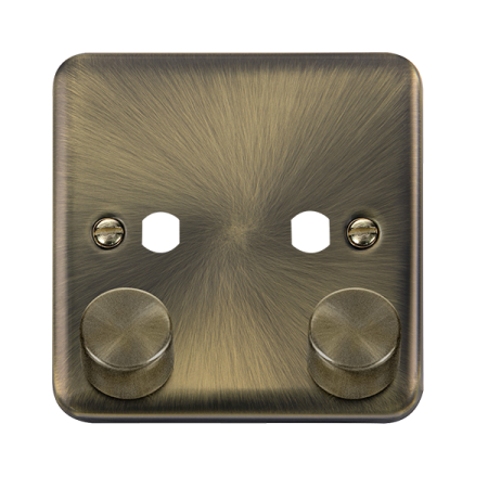 Click Deco Plus 2 Gang Empty Dimmer Plate & Knobs Dpab152pl
