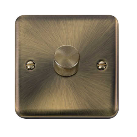 Click Deco Plus Antique Brass 1 Gang 2 Way 100w LED Dimmer Switch | DPAB161