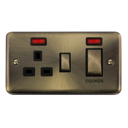 Click Deco Plus 45a Dp Switch With 13a Outlet Neon Dpab505bk