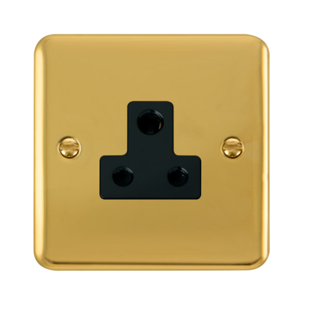 Click Deco Plus Polished Brass 5A Round Pin Socket DPBR038BK
