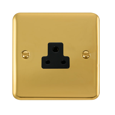 Click Deco Plus Polished Brass 2A Round Pin Socket DPBR039BK