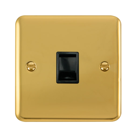 Click Deco Plus Polished BrassSingle RJ11 Telephone Socket DPBR115BK