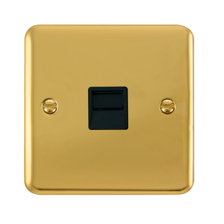 Click Deco Plus Polished Brass Single Master Telephone Point DPBR120BK