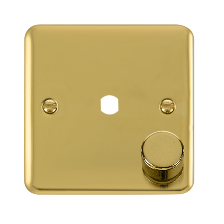 Click Deco Plus Polished Brass 1 Gang Empty Dimmer Plate & Knob DPBR140PL