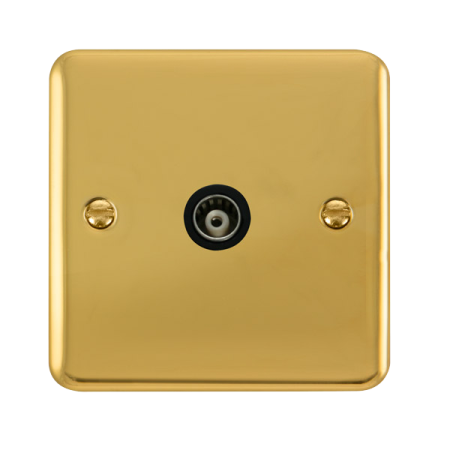 Click Deco Plus Polished Brass Isolated Coaxial Socket Single DPBR158BK