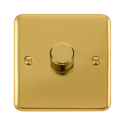 Click Deco Plus Polished Brass 1 Gang 2 Way 100W LED Dimmer Switch DPBR161