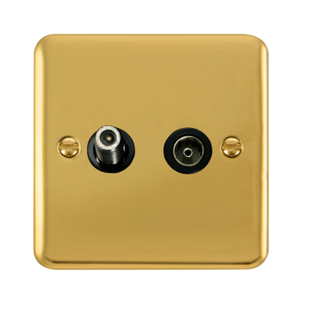 Click Deco Plus Polished Brass Non-Isolated Satellite Coaxial Outlet DPBR170BK