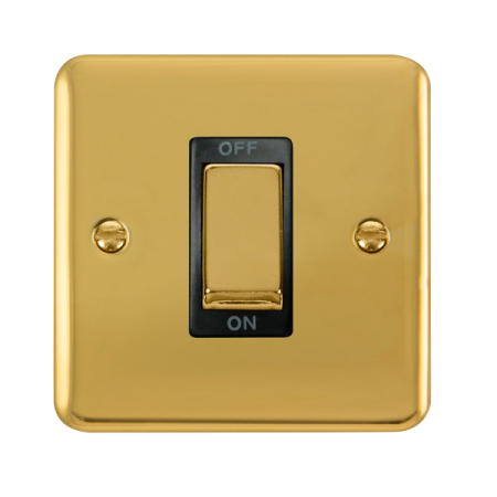 Click Deco Plus Polished Brass 1 Gang 45A Double Pole Switch DPBR500BK