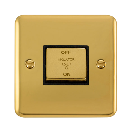 Click Deco Plus Polished Brass 3 Pole Fan Isolator Switch DPBR520BK