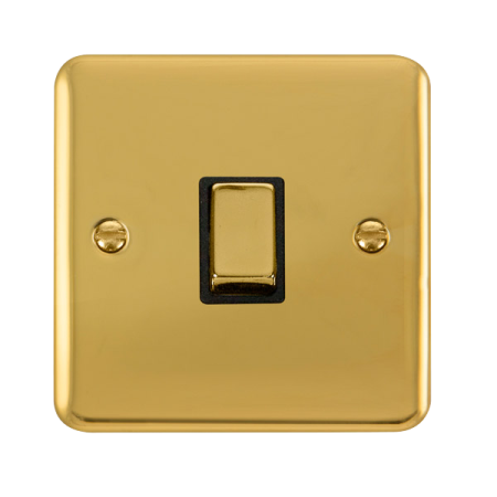 Click Deco Plus Polished Brass 20A Double Pole Switch | DPBR722BK