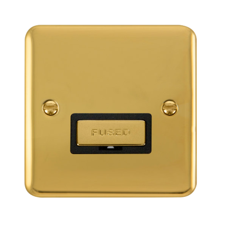 Click Deco Plus Polished Brass Un-Switched Fused Spur | DPBR750BK
