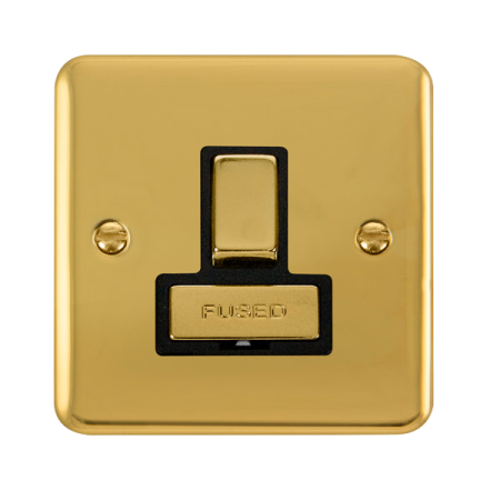 Click Deco Plus Polished Brass Switched Fused Spur | DPBR751BK