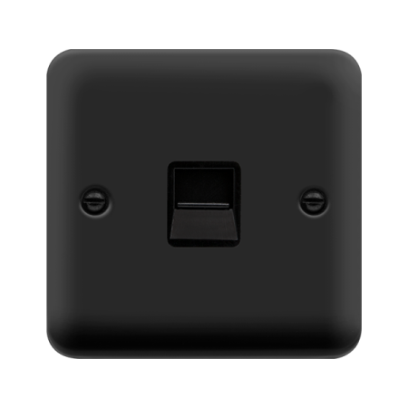 Click Deco Plus Single Slave Telephone Socket Matt Black | DPMB125BK