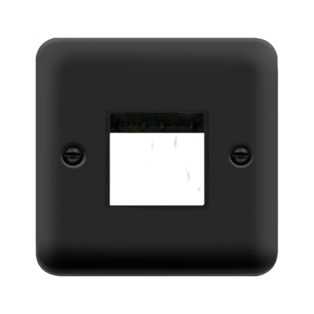 Click Deco Plus Matt Black Single Plate 2 Gang Aperture DPMB402BK