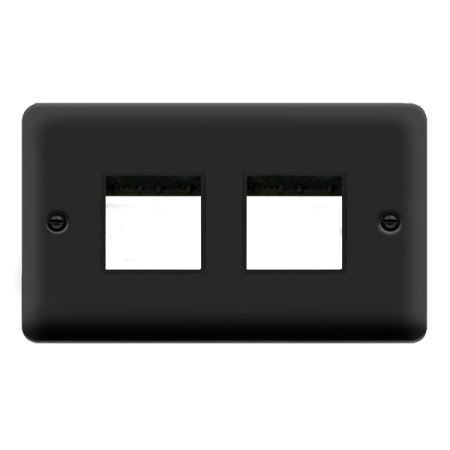 Click Deco Plus Matt Black Double Plate 4 Gang Aperture DPMB404BK